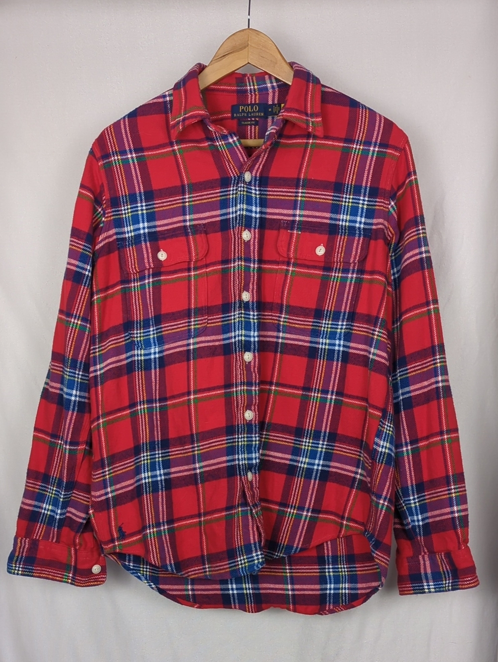 POLO by RALPH LAUREN Red and Blue Tartan Plaid Flannel Shirt